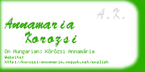 annamaria korozsi business card