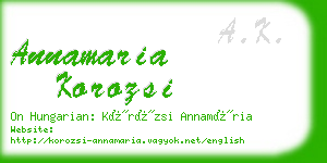 annamaria korozsi business card